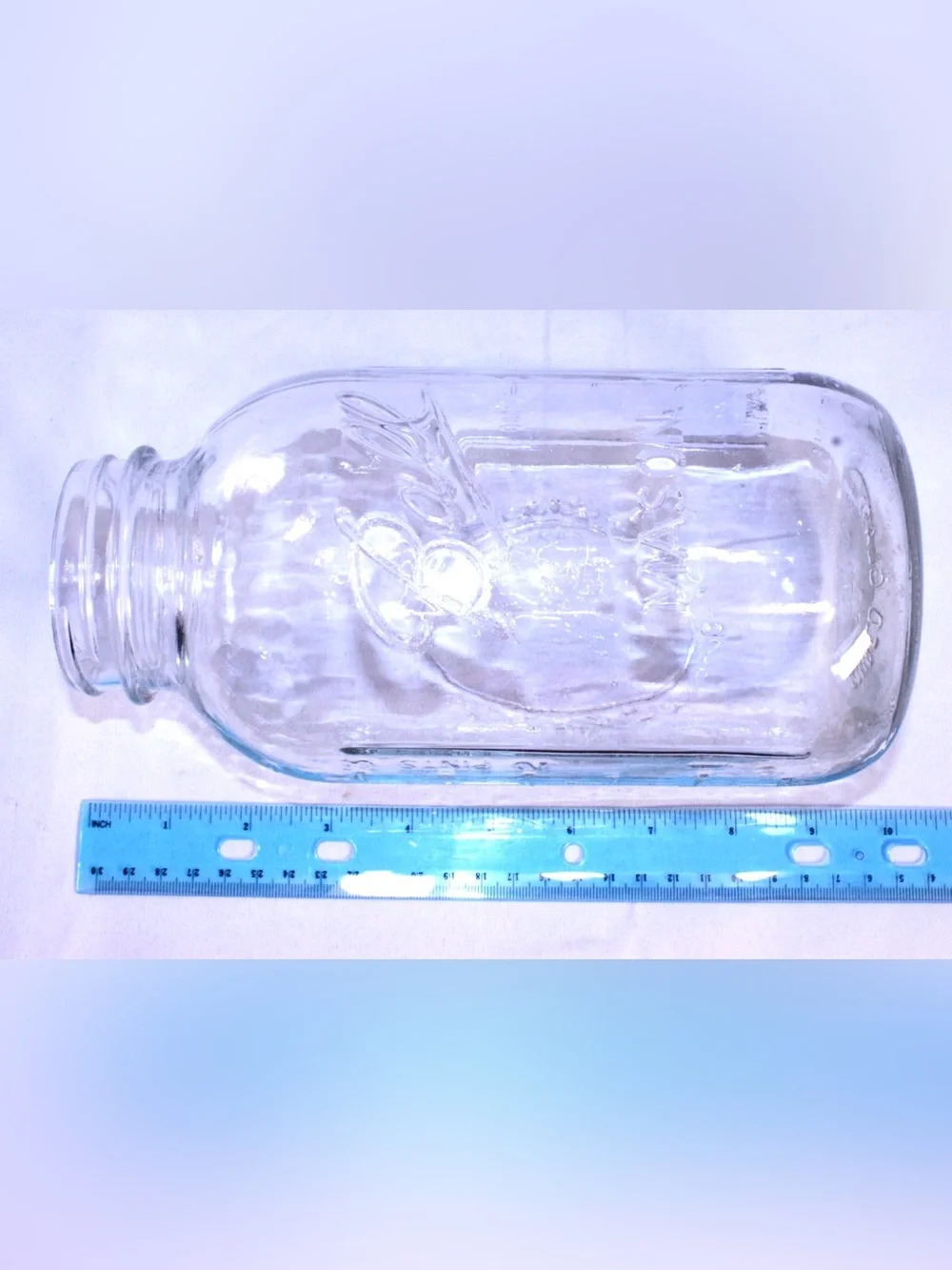 Vintage Ball Sculptured Glass fruit jar #49 - half gallon